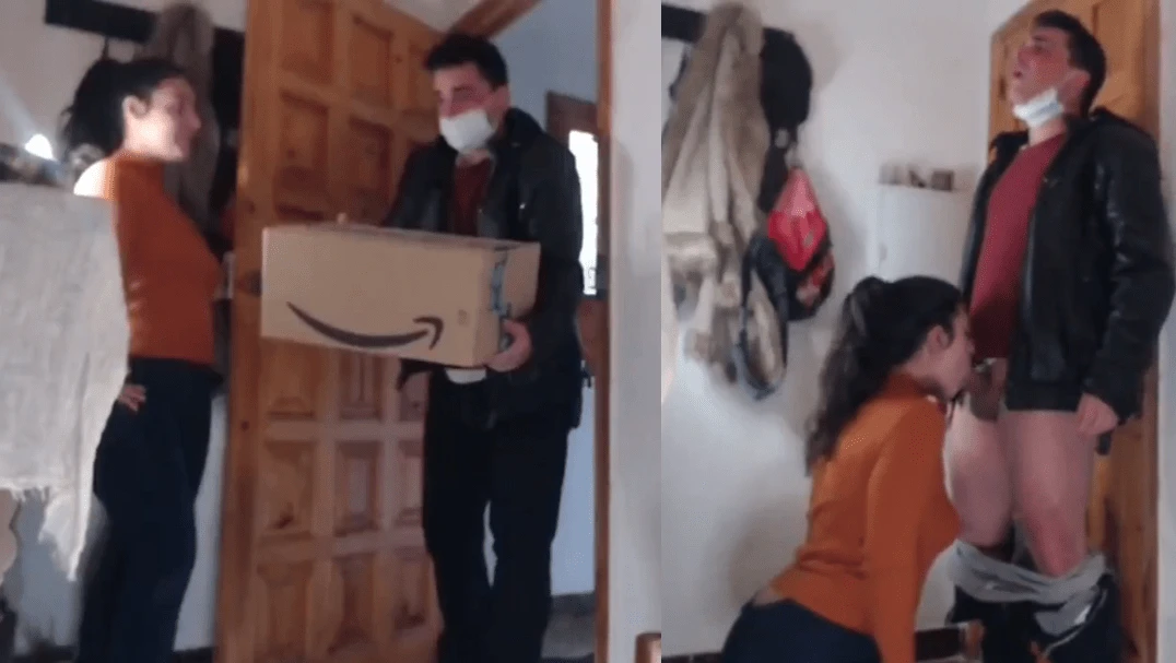 The Amazon delivery man has worked very hard